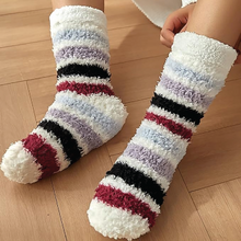 Cargar imagen en el visor de la galería, Medias calienticas rosadas de rayas
