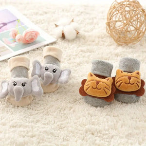 Set medias de bebé gatito y elefante