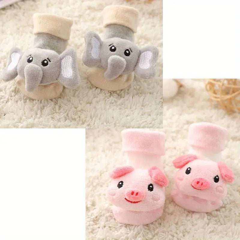 Set medias de bebé cerdito y elefante